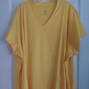 Isaac Mizrahi Pima Cotton V-neck Swing Top- plus 5X- NWT